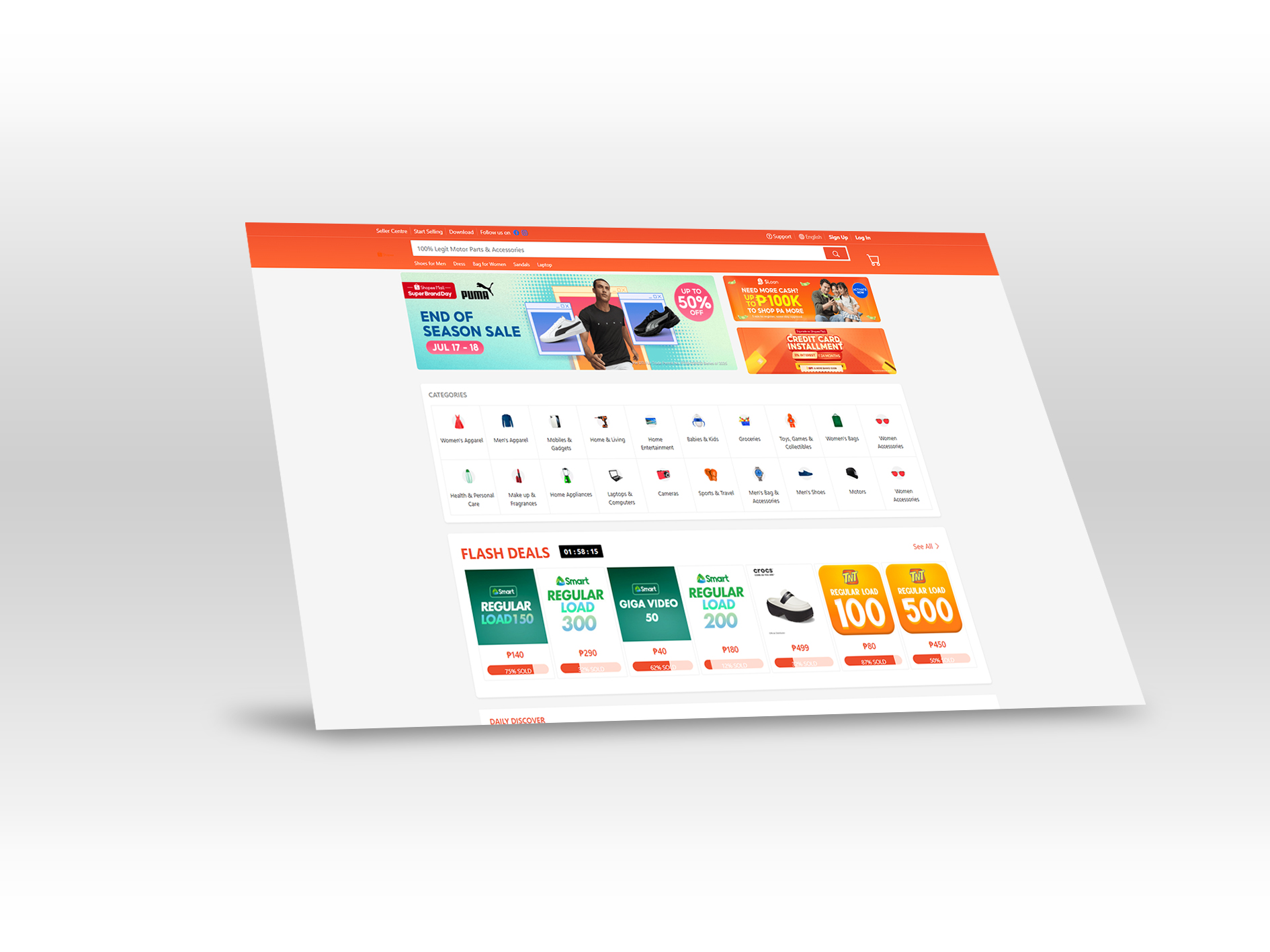 Shopee Redesign mockup